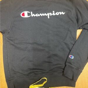 Champion Black Crewneck Sweatshirt fleece pullover Small